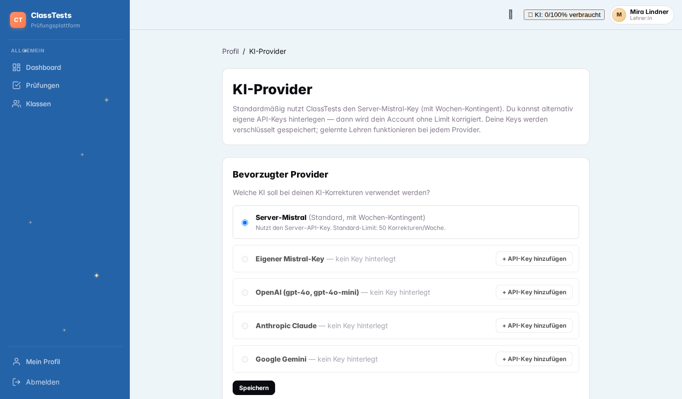 KI-Provider-Konfiguration